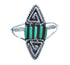 Green Turquoise Sterling Silver Water Wave Ring Size 7-1/2 KX120963